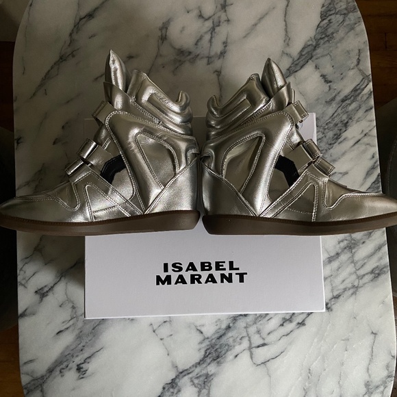 Isabel Marant Bekett Sneaker Gun Metal Silver - Picture 15 of 16